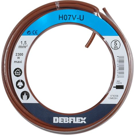 DEBFLEX - BOBINOT HO7V-U 1.5 MM² 5M MARRON - 110316