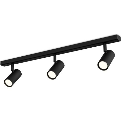 Plafonnier avec trois spots en noir (1/3)