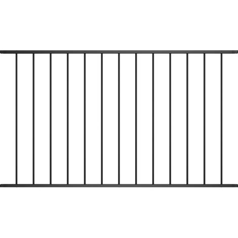 Panneau de clôture, Clôture de jardin, Barrière de jardin Acier enduit de poudre 1,7x1,25 m Noir MAE1245 (1/4)