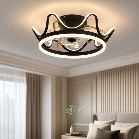 Unsichtbarer LED-Deckenventilator, 50 cm, leiser Motor mit variabler Drehzahl, 3 Farben, Fernbedienung & App, ideal für Räume von 10-15 m² (1/4)