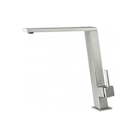 Robinet mitigeur d'évier de cuisine monocommande VB Finera Square Slope 927700 en acier inoxydable massif