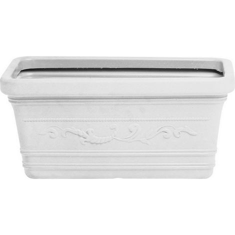 1PZ FIORIERA RETTANGOLARE FESTONATA PRESTIGE Col. Bianco cm.100