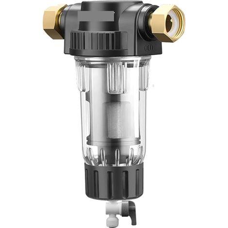 Système de filtre à eau Pré-filtre for toute la maison, filtre à sédiments, système de purificateur de pré-filtre Central, lavage à contre-courant, maille en acier inoxydable ( Color : Host and 3x Fil (1/5)