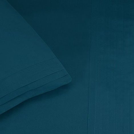 L003HC-BL02 Plissés Intemporels Housse de Couette Satin de Coton Bleu Colvert 140 x 200 cm