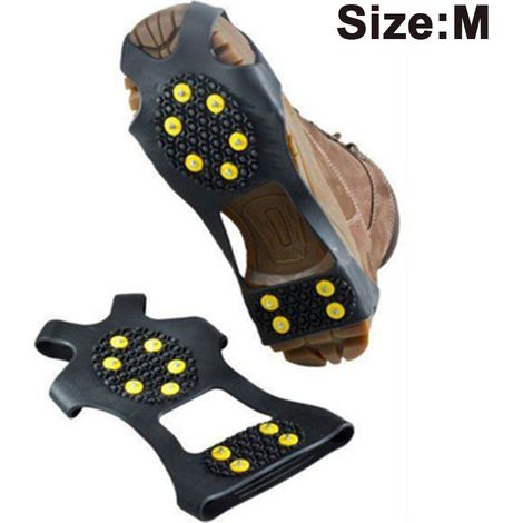 Crampons Pour Chaussures - 10 Pointes En Acier - Antidérapants Sur Glace Et Neige - Adaptés À Toutes Les Chaussures - Parfait Pour Randonnée, Pêche Sur Glace, Marche Hivernale - Lot De 1