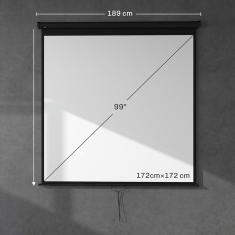 Écran de projection carré 178x178cm (99 pouces) format 1:1, compatible HD 4K, idéal pour cinéma maison, vidéoprojecteur, conférences et présentations professionnelles, surface blanche haute réflectivi (1/5)