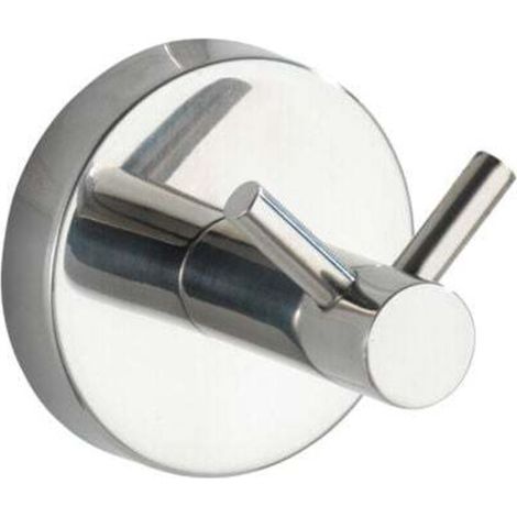 Crochet mural Bosio Shine inox 5.5 cm argenté salle de bain crochet mural inox crochet mural design salle de bain crochet mural sans percer crochet double salle de bain patere salle de bain inox (1/3)