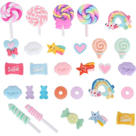 29 décorations en plastique à monter soi-même, imitant des bonbons, pour cabine téléphonique ou tableau d'affichage. (1/4)