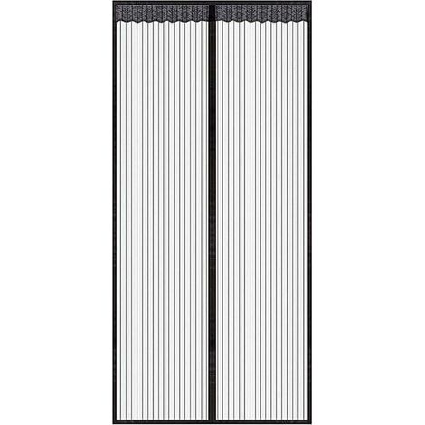 Rideau de porte magnétique noir en 120x210 CM pour portes fenêtres Anti Moustiques Mouches - RWMoustiquaire de fenêtre..DEBUNS