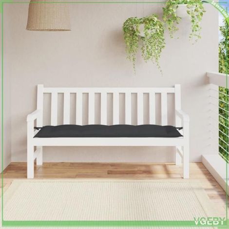 361609 Coussin de banc de jardin noir 150x50x7 cm tissu oxford (1/5)