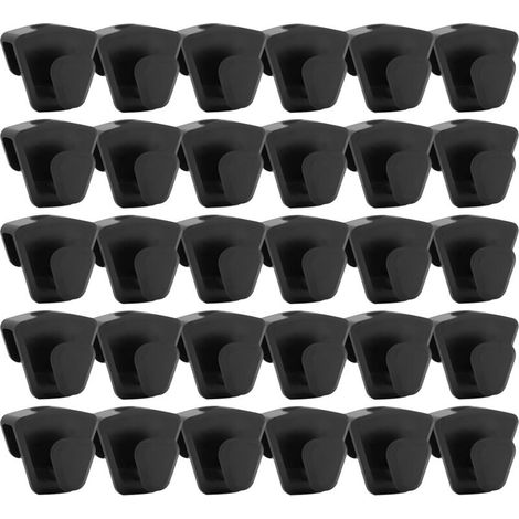 Juego de 30 ganchos para perchas que ahorran espacio. Ganchos resistentes para organizar la ropa en el armario y el baño (negro) (1/5)
