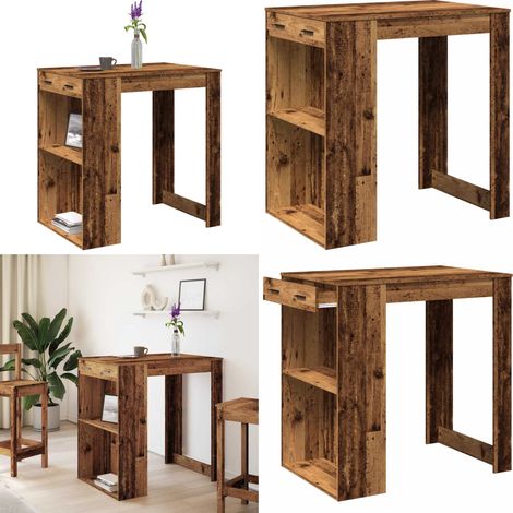 vidaXL Bartisch Altholz-Optik 102x70x103,5 cm Holzwerkstoff
