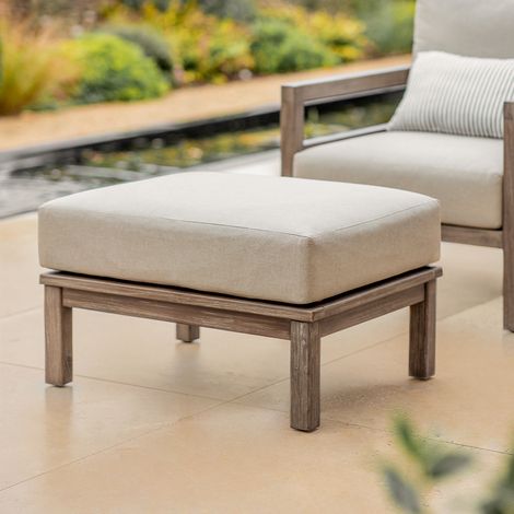 Garden Trading Sandridge Ottoman Foot Stool Seat Wooden & Cushion