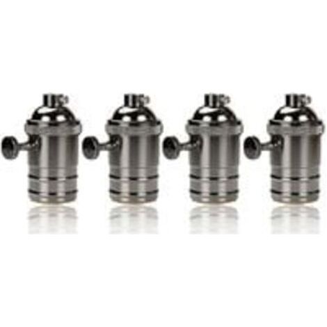 4 pièces Edison Douille Vintage E27 Adaptateur De Lampe avec interrupteur Rétro Vintage Lustre Sans Fil Noir