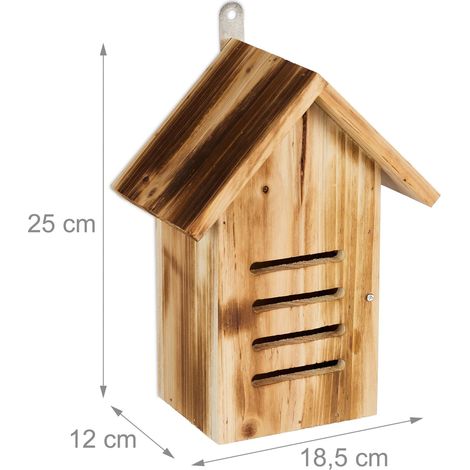Hotel de insectos refugio colgante jardín apertura fácil 25 x 15 x 10 cm de madera natural 130015255 (1/4)