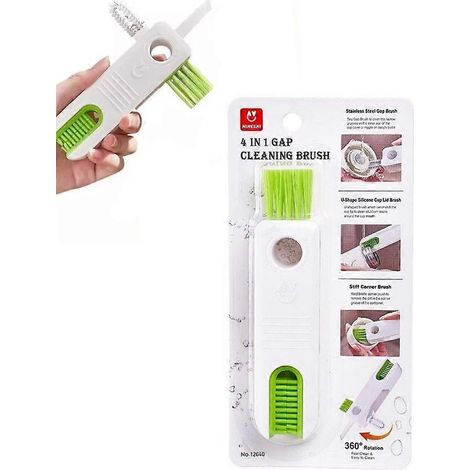 Brosse de nettoyage de couvercles de tasses 4 en 1 améliorée - Nettoyeur de fentes multifonctionnel 2025 (1/5)