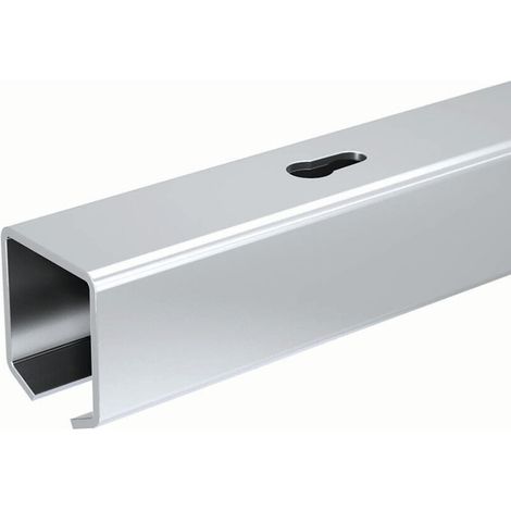 – Rail de porte coulissante en acier galvanisé 1,95 m – Pour portes jusqu'à 60 kg – Section 27x24,5 mm – Percé tous les 110 mm (1/2)