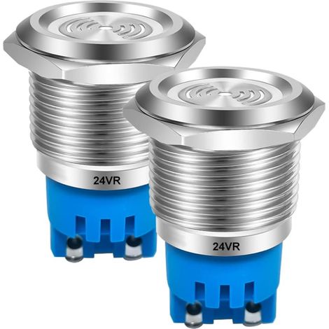 2pcs DC 24V 22mm Étanche IP65 en Acier Inoxydable Rouge Flash LED Alarme 90dB Voyant avec Lampe Buzzer, pour Panneau De Commande Électrique, Projet De Bricolage (1/5)