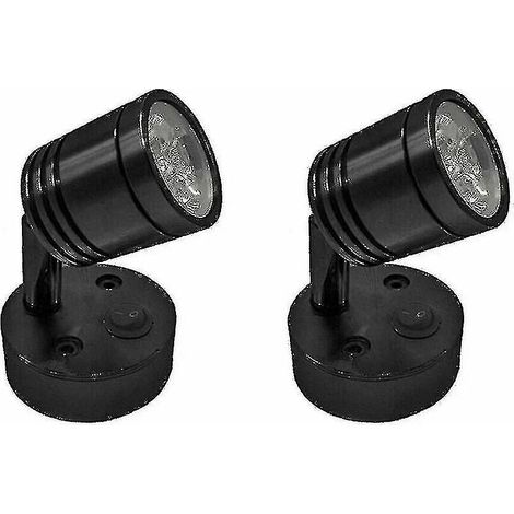 Lot de 2 lampes de lecture LED 12 V, spots muraux, lampes de chevet, variateur, pour camping-car, caravane, bateau ou camping-car. Éclairage intérieur cylindrique et flexible. (1/3)