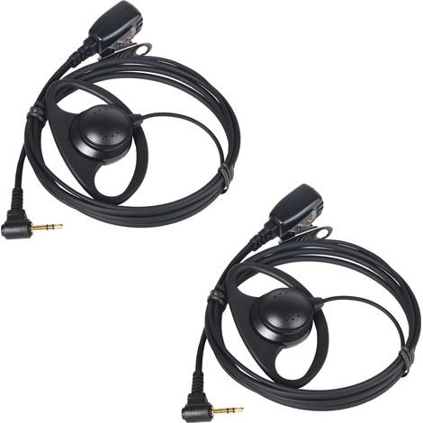 Oreillette Radio Forme D - Lot de 2 - Avec Micro PTT - Pour Motorola Talkabout T62 T82 T92 (1/5)