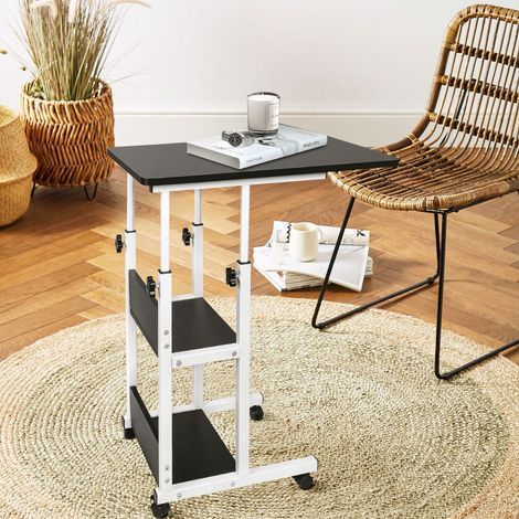 Bureau Réglable en Hauteur pour Travail et Gaming Bureau Assis Debout 60x40x76-86.5cm - Noir (1/5)