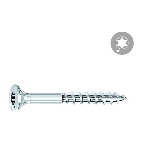 Rocket – Vis à bois tête fraisée étoile Torx 6x90mm en acier zingué – Boîte de 150 vis – Vissage fluide sans fendage – 351400025072 (1/3)