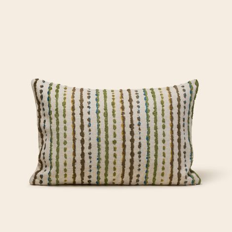 Housse de coussin en Jacquard rayé en chenille  YAROL (1/4)