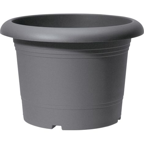 Scheurich Pflanzgefäß Oliver Ø 20 x 22 cm metallic grau Blumentöpfe & Übertöpfe