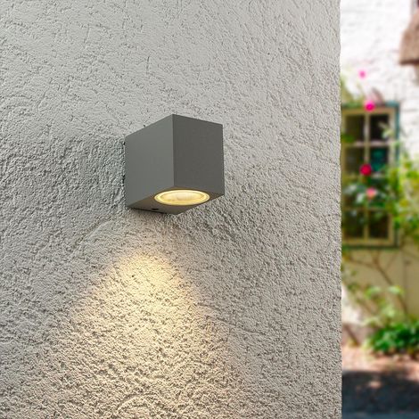 Außenleuchte Wandleuchte Frame DOWN eckig für GU10 IP54 - Farbe: Silber (1/5)