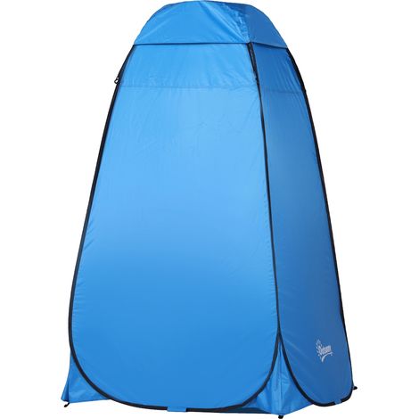 Tenda doccia portatile con borsa per il trasporto, per bagno e toilette, 120x120x190 cm, blu