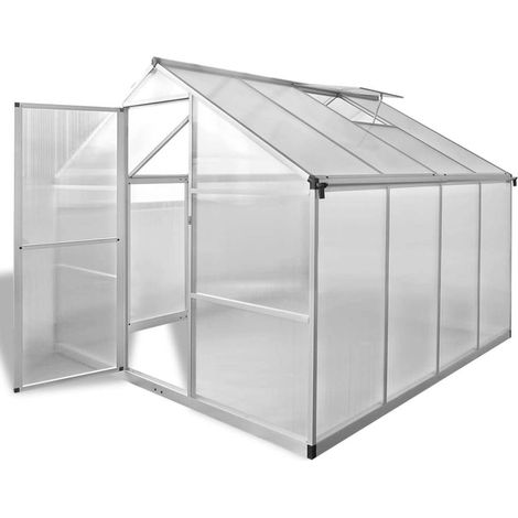 Invernadero de aluminio reforzado con estructura base 6,05 m² vidaXL
