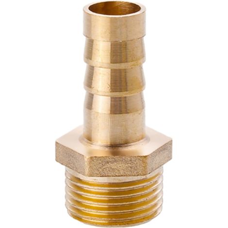 Raccord cannelé en laiton 1/2", filetage femelle, épisseur de métaux, barbillons, raccord tuyau, connecteur adaptateur pour air, eau, huile (épaisseur 8 mm) Filetage Mâle G3/8 10MM (1/5)