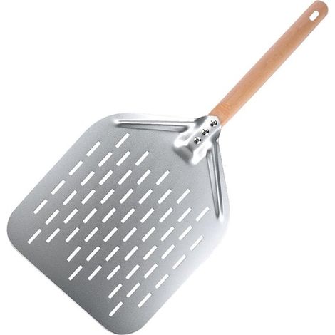 Pelle à pizza - Poussoir à pizza - Cuisson des pizzas - Aluminium perforé - 40 x 30 cm - Argent (1/5)