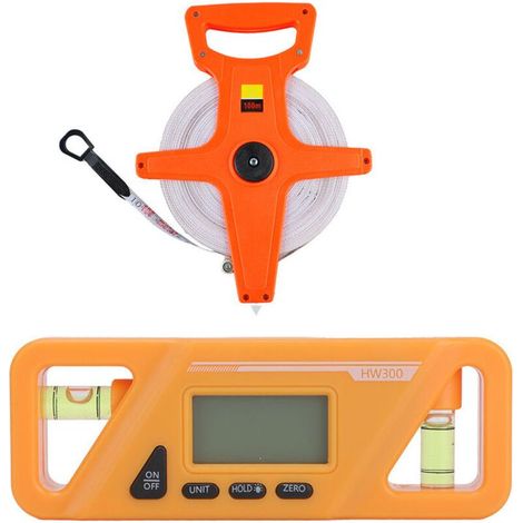 Inclinomètre numérique en plastique ABS, jauge de mesure d'angle de niveau de base magnétique pour le traitement du bois, réparation de voiture, ruban à mesurer blanc et pliable de 100M (1/4)
