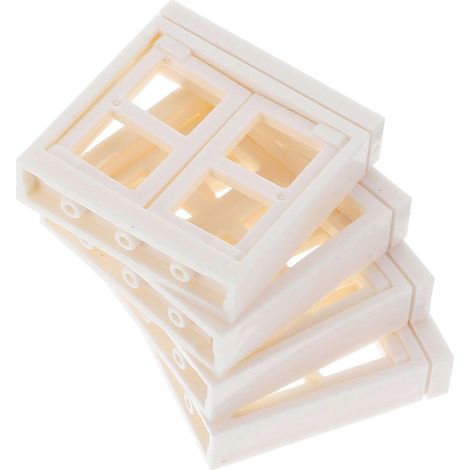 Ensemble de 4 accessoires miniatures compatibles avec les fenêtres de maisons de poupées en plastique (1/5)