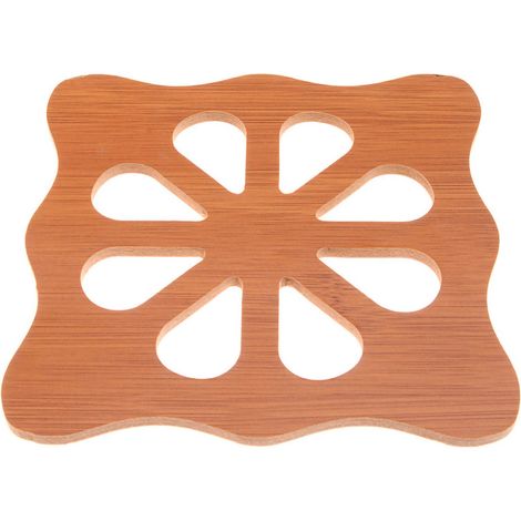 Sous-verre creux en bois épaissi anti-dérapant pour cuisine - Protection contre la chaleur - Motif Prunier d'hiver - 9.5cm - C0D49 (1/2)