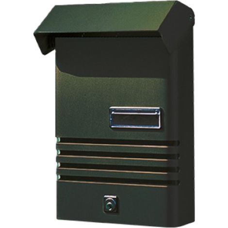 Cassetta postale da esterno in alluminio verniciato grigio ghisa formato rivista con tetto e serratura a cilindro alubox xe.r/vr 048059