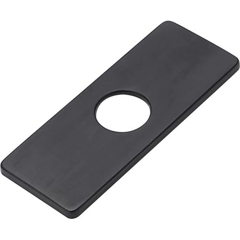 Lntyq Couvercle de trou d'évier en acier inoxydable de 16 cm, plaque de robinet de cuisine, couvercle de trou d'évier pour lavabo de salle de bain, noir