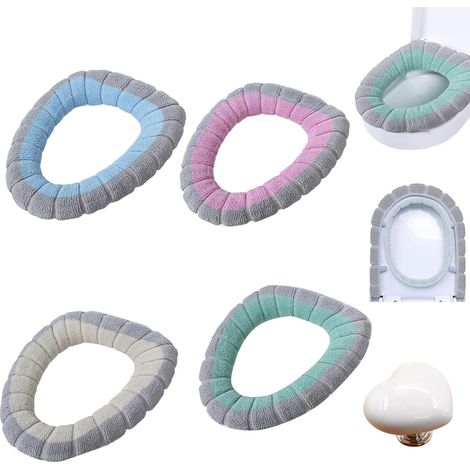 WC-Sitzbezug – 4er-Set – Stretch-Polyester – Weich und waschbar – Für Zuhause und Büro – OFFEN (1/5)