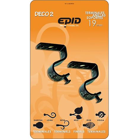 Support de tringle à rideau Plafond 19Mm Noir Métal Deco 2 Epid 2 Pz 420143062