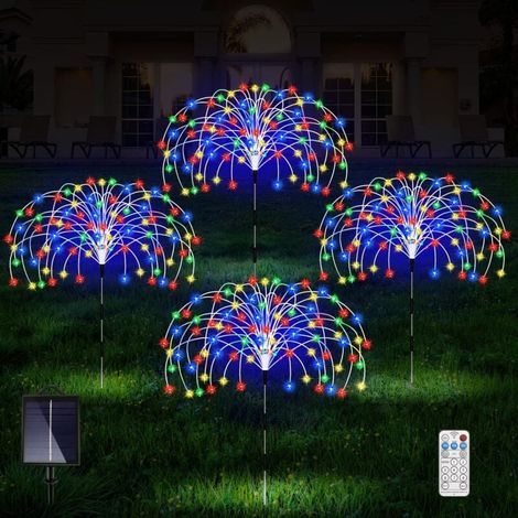 Led feux d'artifice solaires festival extérieur jardin jardin pelouse décoration lights-1 drag 3-360LED (avec télécommande à 17 touches) (1/4)