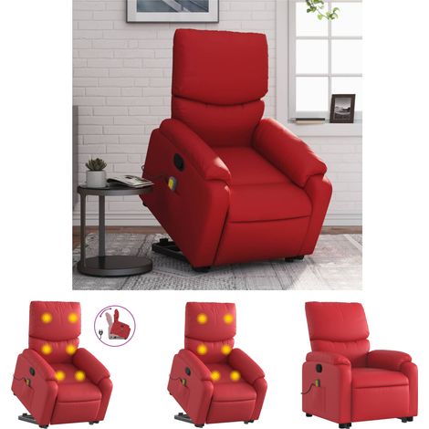 Maison Exclusive - Massagesessel mit Aufstehhilfe Rot Kunstleder (1/5)