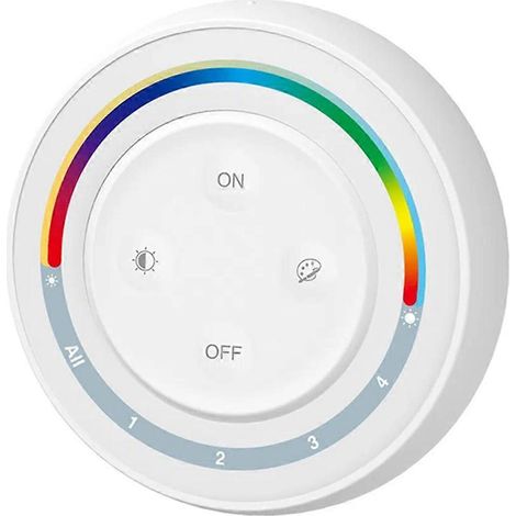S2W+ Serie Lampenbeleuchtungssteuerung: 2,4 GHz 4-Zonen-Regenbogen-Fernbedienung mit Sättigungs- und Helligkeitsanpassung (RCCCT) für Serienlampen (1/5)