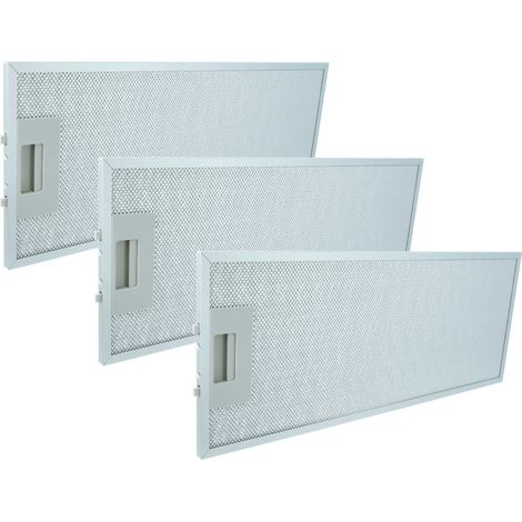 vhbw 3x Filtro metálico de grasa compatible con Siemens LI23031, LI23031/01, LI23031/02, LI23030TI/03, LI23031/04, LI23031/03 campana extractora metal