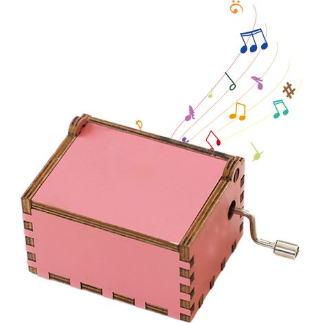 Caja de música clásica de madera grabada y decorativa, manual, con manivela: regalo de Navidad ideal. (1/5)