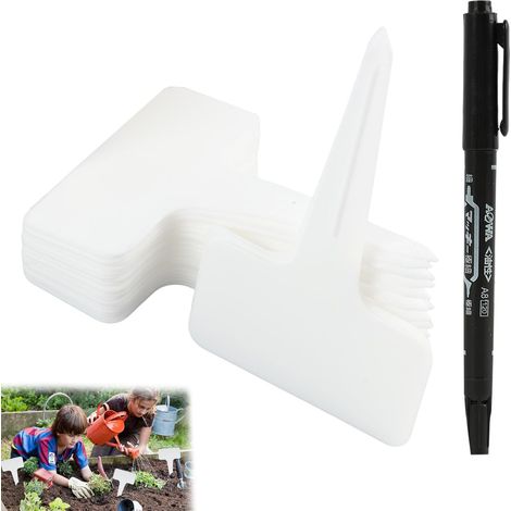 200pcs Plant Labels, Plastic Garden Labels, Reusable T-Shape Seedling Labels for Gardens, Vegetable Gardens and Crops (1/5)