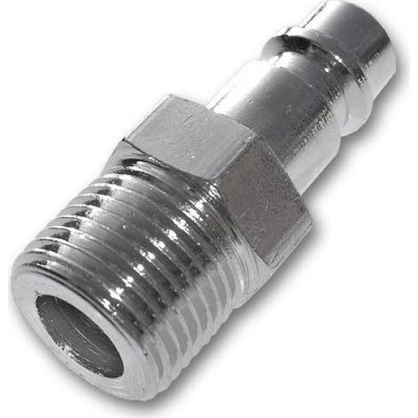 Raccord rapide mâle 3/8' GAZ – Acier chromé – Lot de 2 – Résistant à la corrosion pour applications air comprimé (1/2)