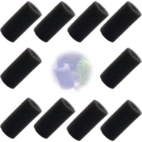 Lot de 10 éponges de préfiltration pour aquarium, 80 x 20 mm, éponges de filtration biochimique pour protéger crevettes, petits poissons et autres petites bêtes. (1/5)