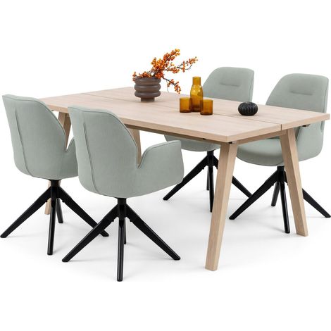 Conjunto de mesas y sillas para comedor Norsica Albene 111 , 75x95x200cm, Diámetro: 0, Número de asientos: 4, Estilo: Contemporary