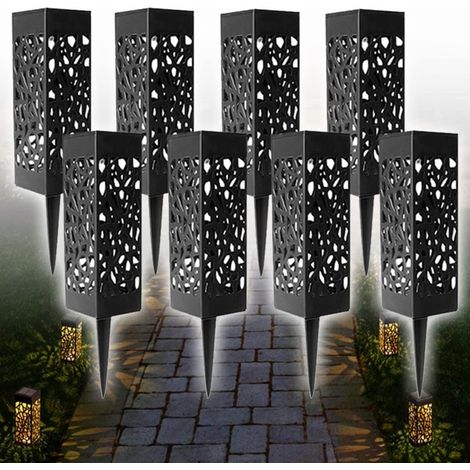 Lampe Solaire Jardin, Lumière Solaire Extérieure Décoration Lanterne Solaire Blanche Chaude IP65 Étanche LED Éclairage Luminaire Solaire Extérieur De Jardin pour Chemins Pelouse Allée,8 Pack (1/5)
